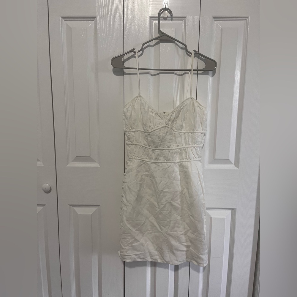 SABO Linen Mini Dress Ivory Graduation Dress Size Small